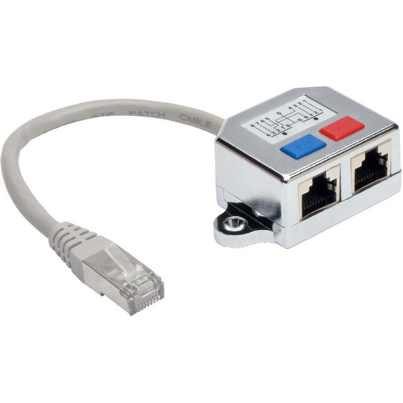 Tripp Lite 2-to-1 Rj45 Splitter Adapter Cable, 10/100 Ethernet Cat5/cat5e (m/2xf), 6 In.