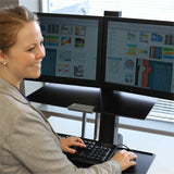 ERGOTRON WORKFIT-S SIT-STAND WKSTN DUAL DISPLAY WORKSURFACE LARGE KEYB TRAY