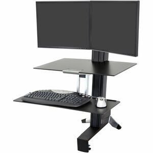 ERGOTRON WORKFIT-S SIT-STAND WKSTN DUAL DISPLAY WORKSURFACE LARGE KEYB TRAY