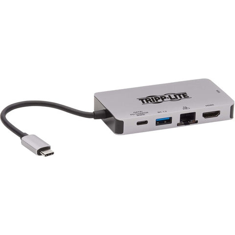 Tripp Lite USB C Docking Station 4k USB Hub HDMI VGA Gbe PD Charging Gray