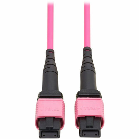 Eaton Tripp Lite Series 100G Multimode 50/125 OM4 Fiber Optic Cable (12F MTP/MPO-PC F/F), OFNP, Magenta, 1 m (3.3 ft.), TAA