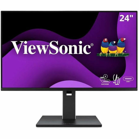 ViewSonic VG2458 24 Inch 1080p IPS Docking Monitor with Advanced Ergonomics, 100W USB C, 5-port USB Hub, HDMI, DisplayPort, and Daisy Chain for Home and Office