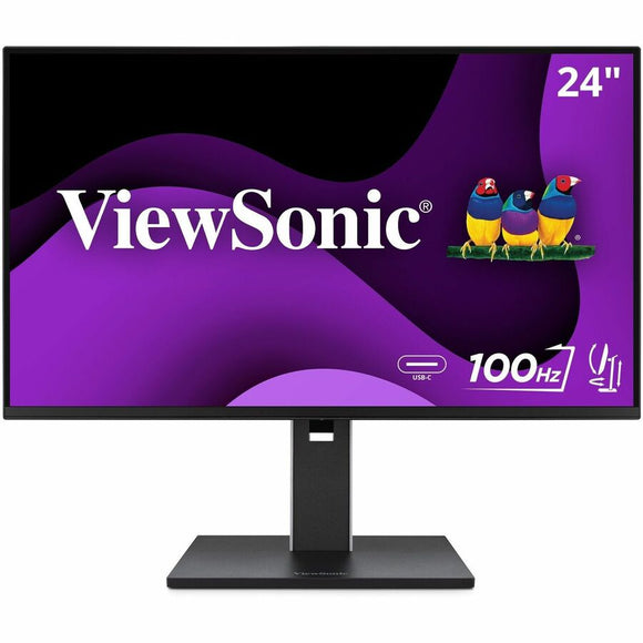 ViewSonic VG2452 24 Inch IPS 1080p Ergonomic Monitor with Tilt, Swivel, Pivot, Height Adjust, 100Hz, 5-Port USB Hub, HDMI, DisplayPort, and 65W USB C Inputs