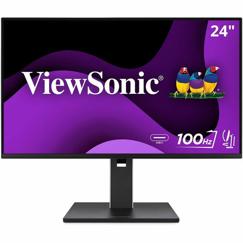 ViewSonic VG2452 24 Inch IPS 1080p Ergonomic Monitor with Tilt, Swivel, Pivot, Height Adjust, 100Hz, 5-Port USB Hub, HDMI, DisplayPort, and 65W USB C Inputs