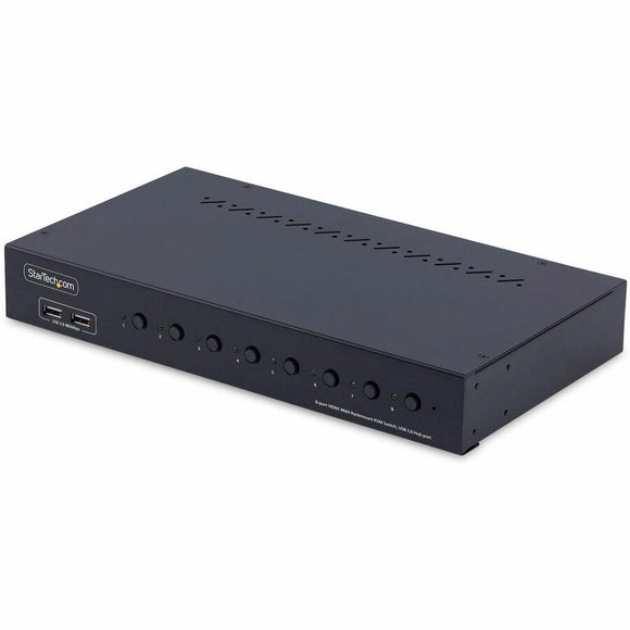 StarTech.com 8-Port HDMI KVM Switch with 1U Rack Mount Kit, 4K 60Hz HDMI 2.0, Push-Button & Hotkey Switching, TAA Compliant