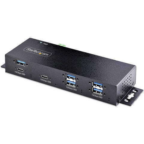 StarTech.com 7-Port Industrial USB 10Gbps Hub with Power Adapter, Mountable, 5x USB-A and 2x USB-C Downstream Ports, ESD Protection, TAA