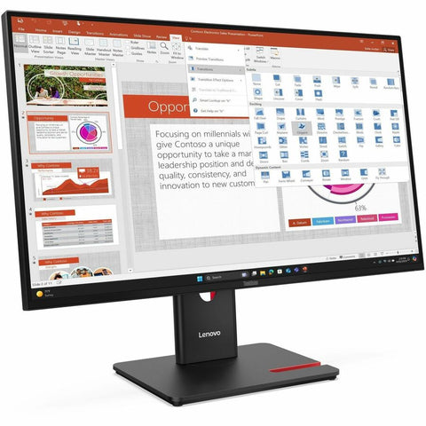 Lenovo ThinkVision T27-40 27" Class Full HD LED Monitor - 16:9 - Eclipse Black