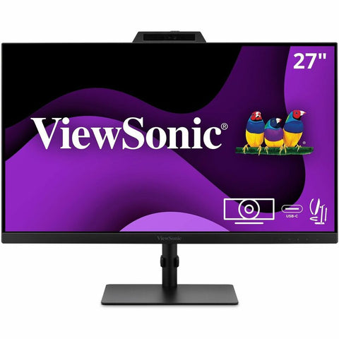 ViewSonic VG2741V 27 Inch 1080p IPS Video Conferencing Monitor with Integrated Windows Hello Certified IR 5MP Webcam, Built-in Microphone, Advanced Ergonomics, USB C, HDMI, and DisplayPort Inputs