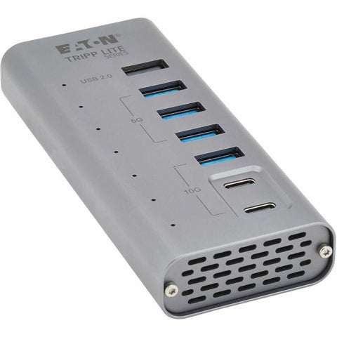 Eaton Tripp Lite Series 7-Port USB-C Hub - USB 3.2 Gen 1 and USB 3.2 Gen 2, 5 USB-A and 2 USB-C Ports, Gray