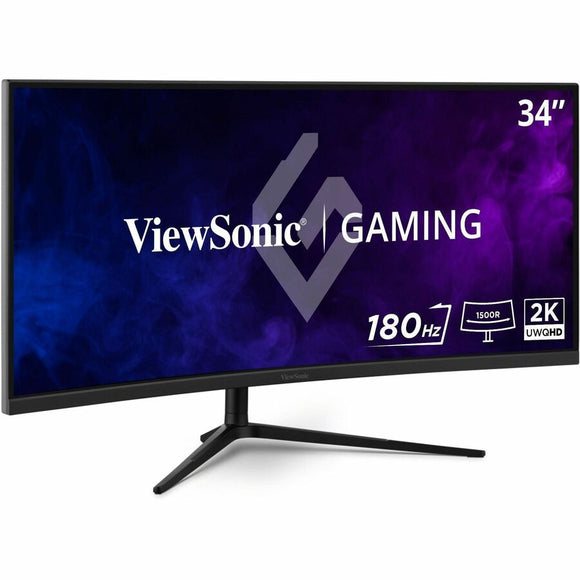 ViewSonic VX3418C-2K 34 Inch UltraWide QHD 1440p Curved Gaming Monitor with 180Hz, 1ms, 21:9, Advanced Ergonomics, FreeSync Premium, HDR10, HDMI, and DisplayPort Inputs