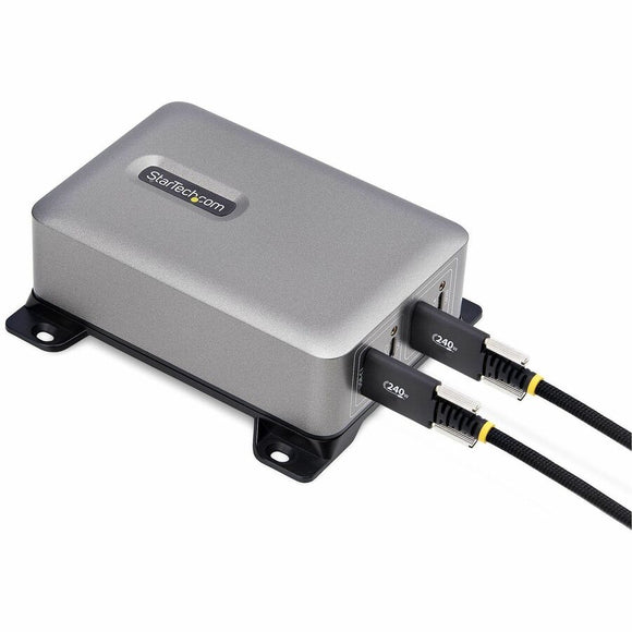 StarTech.com 4-Port Multi-Device USB-C Charger, 240W Total, 1-Port 140W EPR, Screw Locking Ports, Ideal for Boardrooms, 2x 10ft Cable Incl