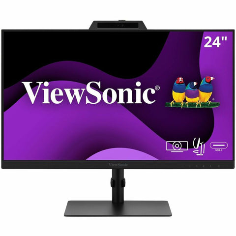 ViewSonic VG2441V 24 Inch 1080p IPS Video Conferencing Monitor with Integrated Windows Hello Certified IR 5MP Webcam, Built-in Microphone, Advanced Ergonomics, USB C, HDMI, and DisplayPort Inputs