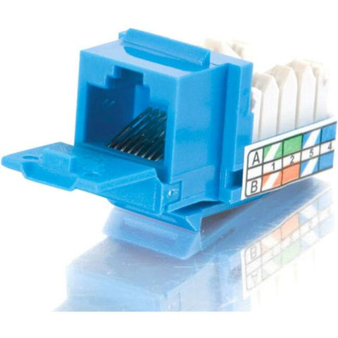 C2g Cat5e 90 Keystone Jack Blue, Designed For Standard Keystone And Angled Multimedi