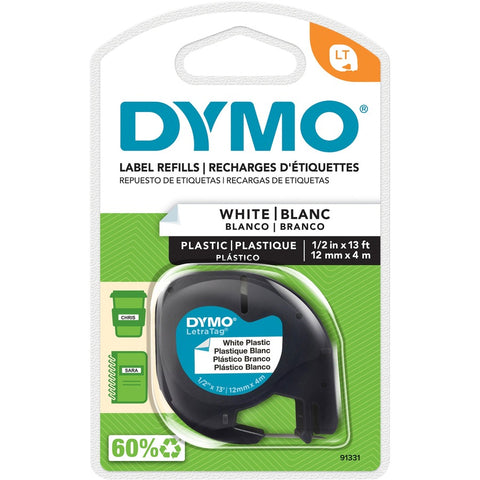 Dymo 1/2inch (12 Mm) Plastic Letratag Tape