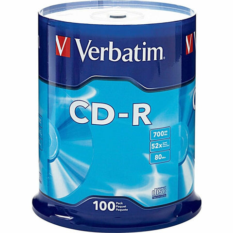Verbatim Americas Llc Verbatim Cd-r 700mb 52x With Branded Surface-100pk Spindle