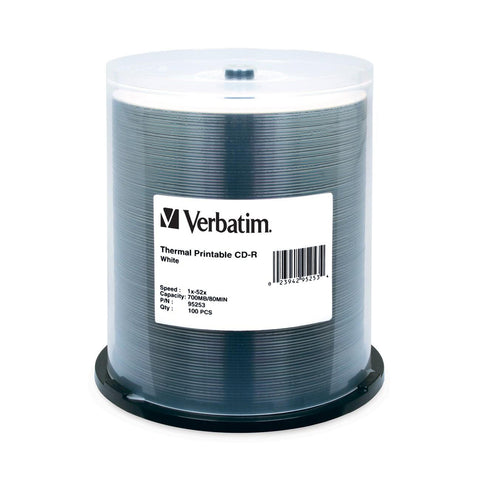 Verbatim Americas Llc 100pk Cd-r 80min 700mb 52x Wht Thermal