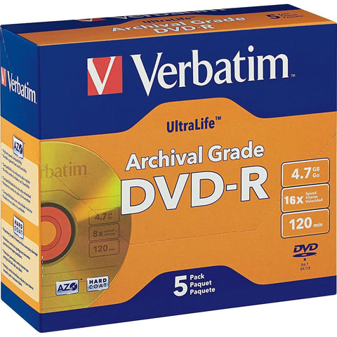 Verbatim Americas Llc 5pk Dvd-r 8x Ultralife Gold Jewel Case