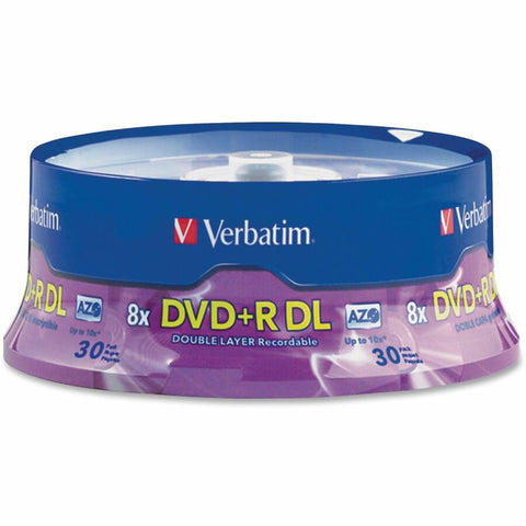 Verbatim Americas Llc 30pk Dvd+r Dl 8.5gb, 8x Branded