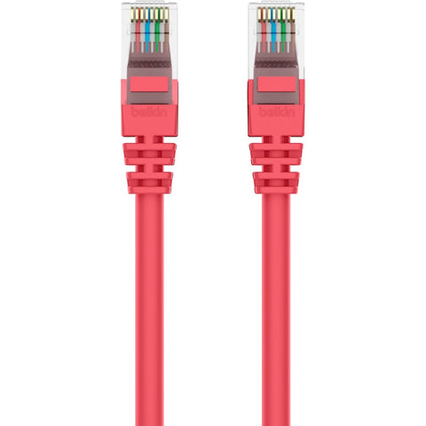 Belkin International Inc 8ft Cat6 Snagless Patch Cable, Utp, Red Pvc Jacket, 23awg, 50 Micron, Gold Plate