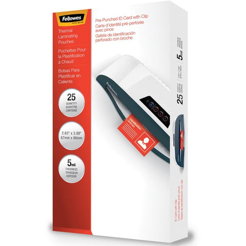Fellowes, Inc. Laminating Pouches Id Card Punched W/clp