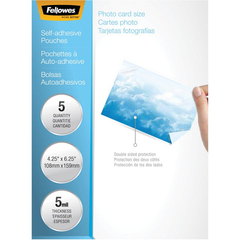 Fellowes, Inc. Pouch Photo Self Adhesive 5mil 5pk,dds Must Be Ordered In Multiples Of Case Qty=