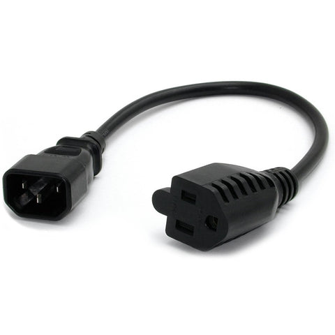 Startech Ac Power Extension Cord 1ft (0.3m) 18awg Power Supply Extension Cable Iec 60320