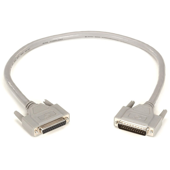 Black Box Rs232 Double Shielded Cable - Molded Hood, Db25 Male/female, 25-conductor, 2-ft.