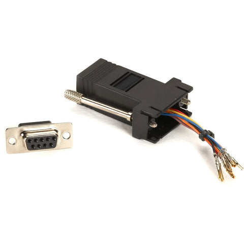 Black Box Modular Adapter Kit With Thumbscrews - Db9 (female) To Rj45 (female), Black