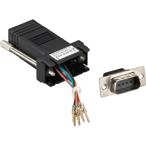 Black Box Modular Adapter Kit With Thumbscrews - Db9 (male) To Rj45 (female), Black