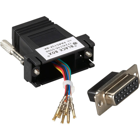 Black Box Modular Adapter Kit With Thumbscrews - Db15 (female) To Rj45 (female), Black