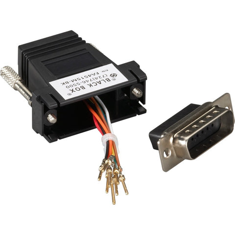 Black Box Modular Adapter Kit With Thumbscrews - Db15 (male) To Rj45 (female), Black
