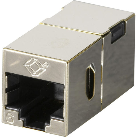 Black Box Cat6 Coupler - Shielded, Straight-pin, Silver