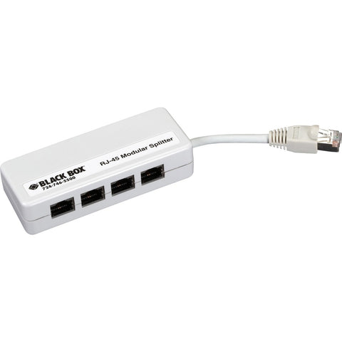 Black Box Rj45 Modular Splitter - B-pin, Shielded, (1) Rj45 To (4) Rj45, With 2.5-in. (6.3