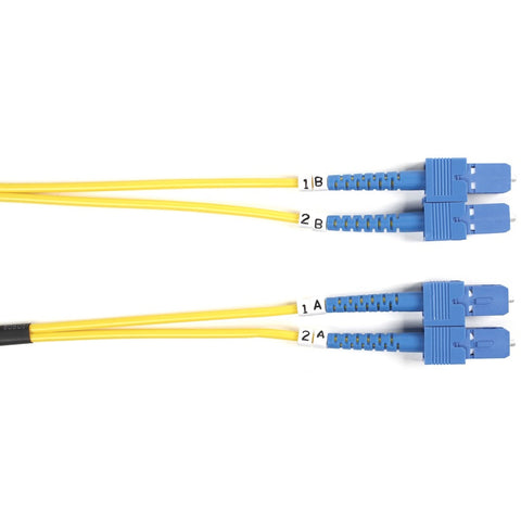 Black Box Os2 9/125 Singlemode Fiber Optic Patch Cable - Ofnr Pvc, Sc To Sc, Yellow, 5-m (