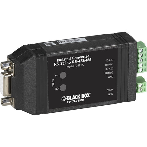 Black Box Async Rs232 To Rs422/485 Interface Converter - Db9 To Terminal Block, Opto-isola