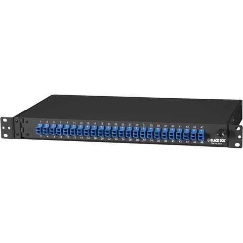 Black Box Rackmount Preloaded Fiber Enclosure 1u, (24) Duplex Lc Pair