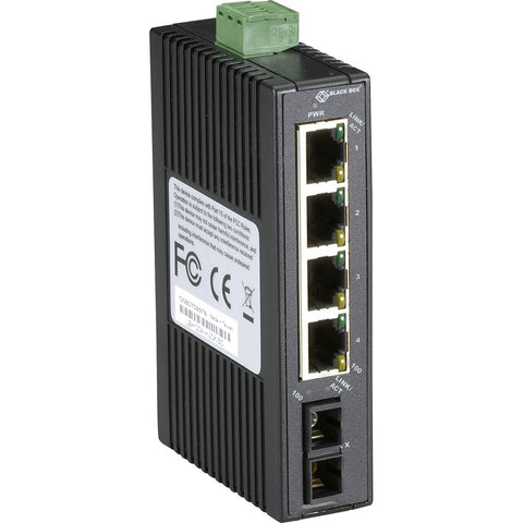 Black Box Fast Ethernet (100-mbps) Hardened Temperature Switch - (4) 10/100-mbps Copper Rj