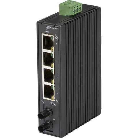 Black Box Fast Ethernet (100-mbps) Hardened Temperature Switch - (4) 10/100-mbps Copper Rj