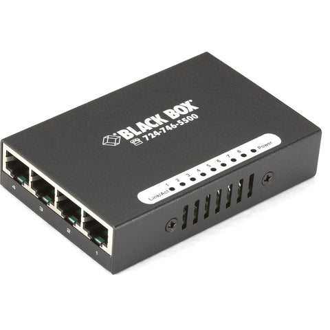 Black Box The Lbs005a Is A Compact Fast Ethernet Switch With Five 10/100 Mbps Rj45 Ports.