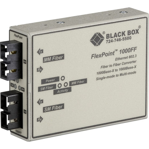 Black Box Gigabit Ethernet (1000-mbps) Mode Converter - 1000-mbps Multimode Fiber To 1000-