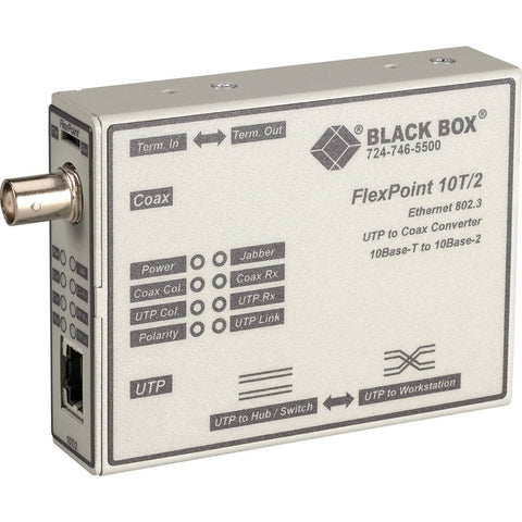 Black Box Ethernet (10-mbps) Media Converter - 10-mbps Copper To 10-mbps Thinnet