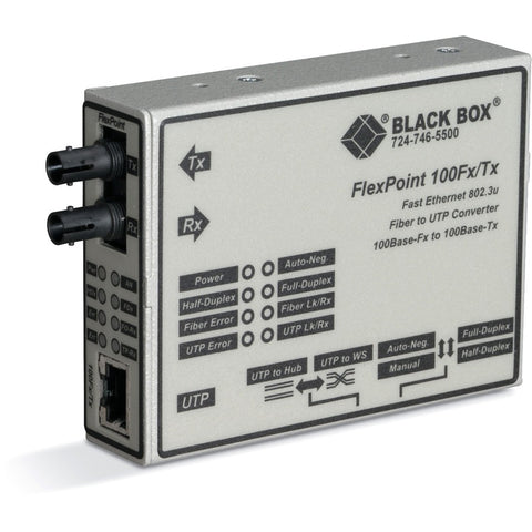 Black Box Fast Ethernet (100-mbps) Media Converter - 100-mbps Copper To 100-mbps Multimode