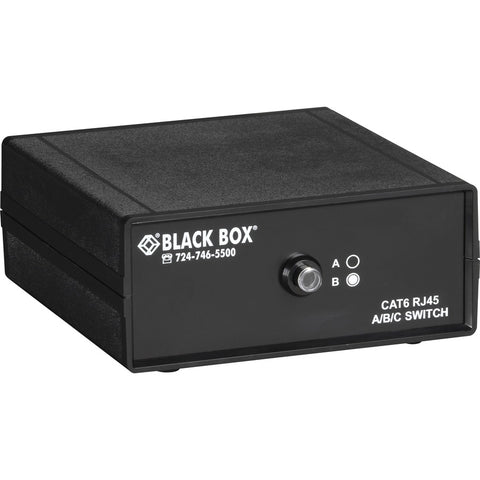 Black Box Desktop Rj45 2 To 1 Cat6 Ethernet 10g Manual Switch. Provides Total Electrical I