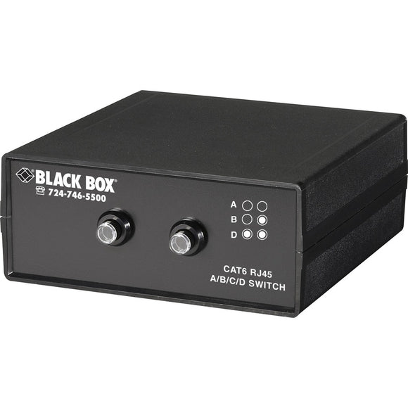 Black Box Rj45 3 To 1 Cat6 Ethernet 10g Manual Desktop Switch , Gsa, Taa