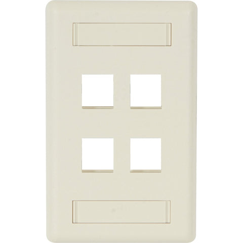 Black Box Keystone Wallplate - Single-gang, 4-port, Office White