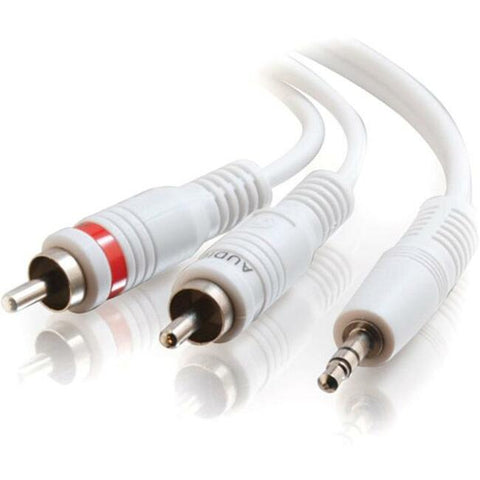 C2g 50ft One 3.5mm Stereo Male To Two Rca Stereo Male Audio Y-cable - Ipod White