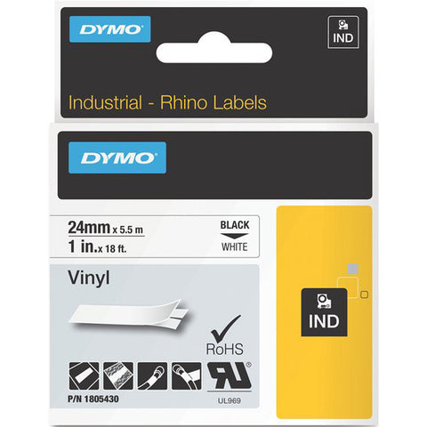 Dymo Rhino 1in White Vinyl-24mm - This Item Is Suitable For Use In Rhinopro 6000 Labe