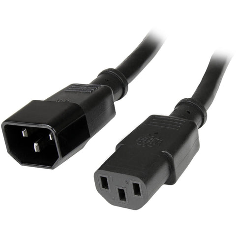 Startech 6ft (1.8m) Heavy Duty Extension Cord W/ Iec 60320 C14 To C13 Connectors; 125v At