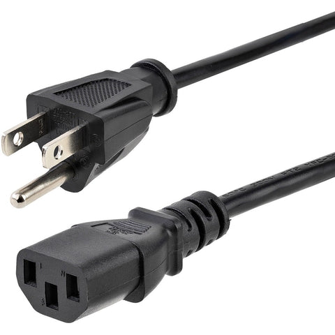 Startech 10ft (3m) Universal Power Cord W/ Nema 5-15p And Iec 60320 C13 Connectors; 125v