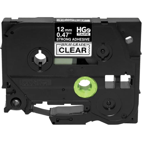 Brother International Corporat 0.47 In X 26.2 Ft (12mm X 8m), Black Ink On Clear Label, Extra-strength Adhesive